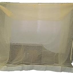 Single Bed Mosquito Net Rectangle Shape Nylon HDPE net with Same Color Border on Bottom Multiple Hooks Washable for Kids and Adult (4x6.5 ft Single Bed Size)-picture-18