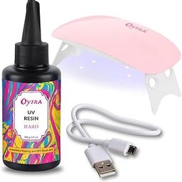 Oytra UV Resin Hard With Led Light Lamp 100 Grams DIY Craft Materials Clear Coat High Gloss Transparent Liquid for Earring Pendant Jewelry Casting Set for Beginners Artists Professionalists-15