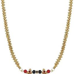 Women gold plated Stylish Mangalsutra chain (MS_TRIKON VT BOX RAVA CHAIN_100874)-image-55