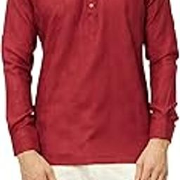 Men's Jacquard Self Design Short Kurta (1pc)-image-60