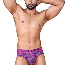 Colors King Collection Men's Microfiber Elastane Stretch Printed Brief with Moisture Wicking Fabric, 2X Soft, Stretchable, Pack of 1-image-35