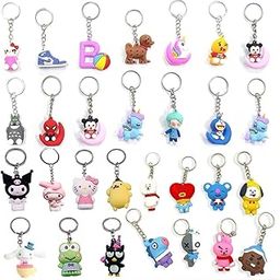 TOYSFAST 12 PCS Cartoon Keychains 3D Anime Cute Character Keyrings Keychains for Kids Best Birthday Return Gifts for Boys/Girls Adults Back Pack Tags Goodie Bag Stuffer(A869)-47