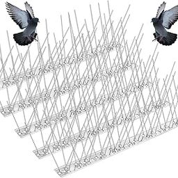 Recie Bird Spikes for Pigeons Small Birds Stainless Steel Bird Repellent Deterrent Spikes Anti Bird Spikes Deterrent Spikes Cover 17 Feet (16 Pack Uninstalled)-25