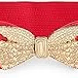 redhorns Elastic Fabric Waist Belt for Women Dresses Elegant Vintage Design Stretchy Ladies Belt for Saree Girls Jeans - Free Size (GRP-LD78N_Red)-picture-9