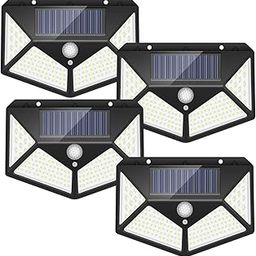 JAGDIV Solar Lights Outdoor 4 Pack,100 LED Solar Motion Sensor Lights with 3 Lighting Modes,IP65 Waterproof Solar Powered Wall Lights for Garden Patio Yard Outdoor Security Lights-image-14