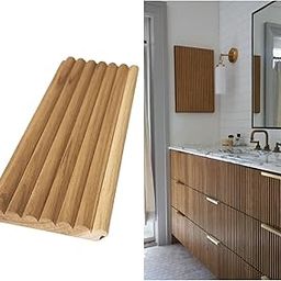 Wooden Louvers - Fluted Louvers 01, Louvers Panel for Wall, Teak Wood Louvers, 9mm Thickness, Wooden Planks Wall Paneling Wardrobe Paneling Wood Louvers Wood Profiles Wall Panelling (12 inch)-24