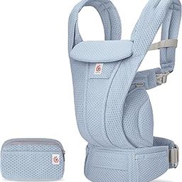 Ergobaby Omni Deluxe All-in-One Baby Carrier for Newborns from Birth up to 20kg, Ergonomic 4-Position mesh Back Carrier Baby Carrier Travel System, Serene Blue-image-88