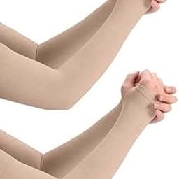 PURSUE FASHION Unisex Full Arm Fingerless Sleeves Gloves for UV, Dust, Summer Arm Sleeves Arm Sleeves, UV Sun Protection Arm Sleeves for Men & Women, Protection Arm Sleeves-28