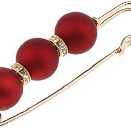 ™ 4xABS Pearls Rhinestone Spacer Beads Safety Pin Brooch Clip Scarf Hat Red | Pins & Brooches | Fashion Jewelry-image-7