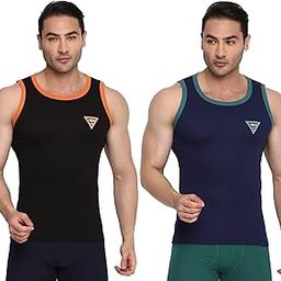 Men's Solid Regular Fit Vest (Colors-Athlefit-208-B(1)-BL(1)-75_Black_Blue-image-8
