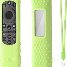 Oboe Silicone Tv Remote Cover Compatible with Samsung Smart Tv Remote 2025 Model TM2360 E Half Wrap Protective Case with Lanyard (K-Glow in Dark Green) [Remote NOT Included]-17