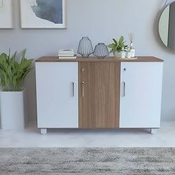 NEUDOT Ronald Dock 3 Door Multipurpose Cabinet | Engineered Wood | Bookshelf | Organiser | Cupboard | Almari | Wardrobe for Home | Kitchen | Office | Living Room | 12 Month Warranty | Leon Teak-picture-27