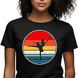 Seek Buy Love Vintage Ballet Dancer T-Shirt, Retro Sunset Grunge Design, Unisex Adult Dance Tee, Casual Dancewear for Dancers-image-87