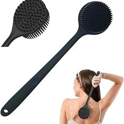 ARICA Premium Soft Silicone Back Scrubber Shower Bath Body Brush with Long Handle Dirt_Removal Back Scrubber | BPA-Free | For Men and Women (BLACK)-image-58