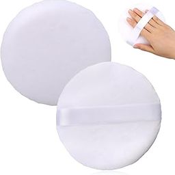 4” Large Powder Puff for Face Powder, Ultra Soft Powder Puff Sponge Washable Loose Powder Puff Round Blending Sponge Puff Setting Powder Puff Body Powder Puff for Face Makeup Loose Powder Foundation, 1Pc-5