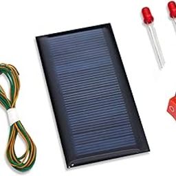 Electronic Spices Combo for Diy - 80mm X 40mm 6v 60mah Mini Solar Panel With Dual 5mm Red Color Led, 2 Pin Spst Rocker Switch and Wire-4
