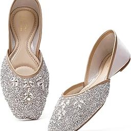 Women Jutti | Designer Stone-Embellished Punjabi Mojari for Women Weddings & Festivals Occasions-image-9