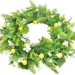 CALANDIS™ Flower Wreath Round Garland Plastic Leaves Party Hanging Ornament Lemon | Floral Dacor | Home Dacor-image-30