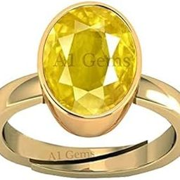 7.25 Ratti A+ Quality Yellow Sapphire Pukhraj Gemstone Ring for Women's and Men's-image-99