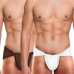 Men Cotton Gym Langot for Gym, Khusti and Physical Activities_Brown/White_Pack of 2-picture-26