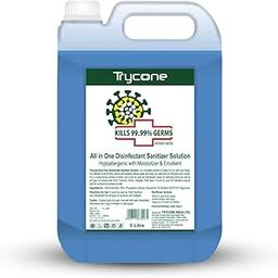 Trycone Hand Sanitizer Liquid Refill Pack 5 Ltrs, Kills 99.9% Germs, WHO Recommended Formula, FDA Approved, 70% Alcohol, Multipurpose Disinfectant for Hands & Surfaces, Made in India-10