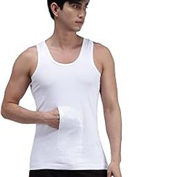 Men's Pure Cotton White Pocket Vest-image-39