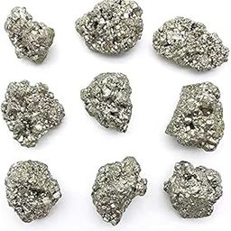 Lal Jewellers Pyrite Stone Original Cluster - 100 to 135 Grams High Energy Natural Iron Pyrite Stone Gold Rock Reiki Crystal Used for Increased Willpower and Manifestation (Certified Pyrite)-18