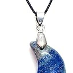 Natural Lapis Lazuli Crystals Moon Shaped Pendant For Men And Women-image-29