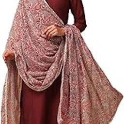 Women's Maroon Anarkali Kurta Set with Paisley Print Dupatta, Traditional Indian Ethnic Wear-image-26