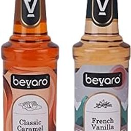 Bevaro Classic Caramel & French Vanilla Syrup Combo | Pack of 2 (300 ml Each) | Gourmet Flavoured Syrups for Coffee, Desserts & Beverages | Premium Sweeteners for Home & Café Use-image-46