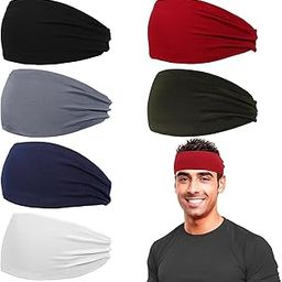 Headbands for Men, 6 Pack Mens Headband Sports Sweatbands, Moisture Wicking Hair Bands for Running, Cycling, Basketball, Yoga, Fitness, Workout Sweat Hairband for Women Men-image-41