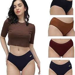 Women's Cotton Solid Panty Outer Elastic Multicolour Combo Pack of 5-image-5
