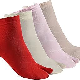 Ladies Embroidered Transparent Socks Multicolor (Pack Of 4)-image-2