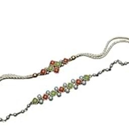Resin Stone Rakhi and Lumba/Sister Rakhi and Nazariya/Mangalsutra Dhaaga Combo - Set of 4 (Yellow)-picture-13