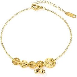 Women's Stainless Steel Filigree Coins Bells With Lobster Clasp, Stackable Ankle Bracelet, Gift Ideas For Women, Adjustable Ankle Bracelet, Lobster Clasps Anklets, Anklets With Charms-image-21