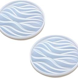 SNOOGG Pack of 4 inch / 2 Piece 3D Round Shape Mould Epoxy Resin Casting Moulds for Making and DY Coaster, Cups Mats, Decor Projects, Wall Art, Serving Trays, and Decorative Accents.-picture-1