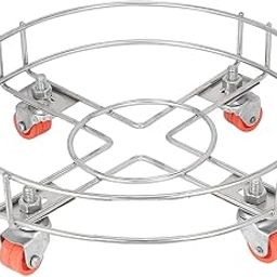 Elegant Space Cylinder Trolley with Wheels | Stainless Steel Gas Cylinder Movable Trolley with 50kg Weight Handling, Heavy Duty Gas Cylinder Stand (Pack of 1)-picture-11