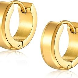 peora Gold Plated Fancy Hoop Huggie Bali Earrings Fashion Jewellery Gift for Men & Boys-picture-5