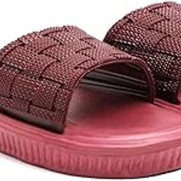 Black Rubber Slides For Women & Girls-image-5