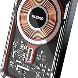 DUDAO TGK1 Cyberpunk Transparent Clear View Design 22.5W 10000mAh QC Magsafe Power Bank USB-C 20W PD 15W Wireless Charging Compatible with Apple iPhone 15/14/13/12-picture-14