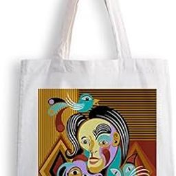 Canvas Tote Bags for Women, College Bag for Girls, Tote Bag for Shopping, Travel & Beach Bags for Women - Painting - D No - 193-image-93