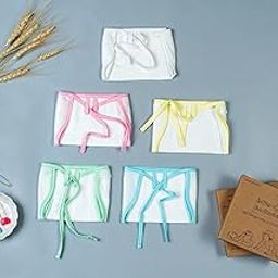 Little Sudhams Double Muslin Baby U-Shaped Cloth Nappy 5 Pieces (Assorted, NB 0-3 Months)-11