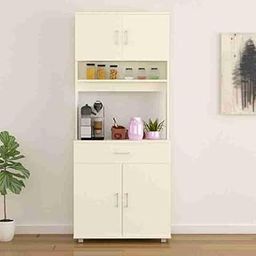 Hexagon-Redefining Lifestyles Furnitures Kitchen Cabinet In High Glossy - Engineered Wood, White-16