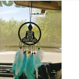 Fancy Budha White Green Colour Car Hanger | Hand Made Dream Catcher-image-97