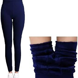 Blue Fleece Ankle Lenght Legging with Extra Comfort & More Thickness Slim Fit [26 to 34] Warm Women Thick Fur Lined Warm Winter Thermal Soft Leggings for Women Girls Ladies-image-81
