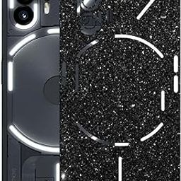 AtOdds - Nothing Phone 2 - Mobile Back Skin Sticker - Lamination - Rear Screen Guard Protector Film Wrap (Coverage - Back+Camera+Sides) (Design - Black Glitter)-image-1