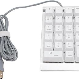 Zopsc 22 Keys Mechanical Numeric Keypad with Blue LED Indicator, Plug and Play, Compatible with 2000, XP, ME, 7 8 10, OS X, LINUXS (Silver White)-image-8
