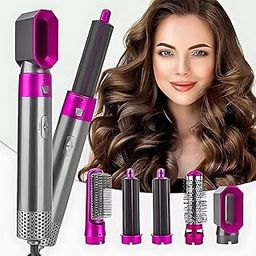 5-in-1 Hot Air Brush Hair Dryer & Volumizer – 1000W Blow Dryer Brush with Auto-Rotating Comb, Straightener, Curler, Crimper, Scalp Massager – Ionic Frizz Control, 3 Heat Settings, Portable-image-27