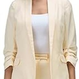 Iconic Cream Ruched Sleeve Blazer-image-26