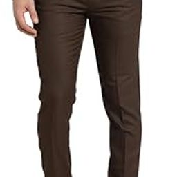 Men Poly-Viscose Brown self Design Ultra Slim Fit Formal Trouser-picture-25